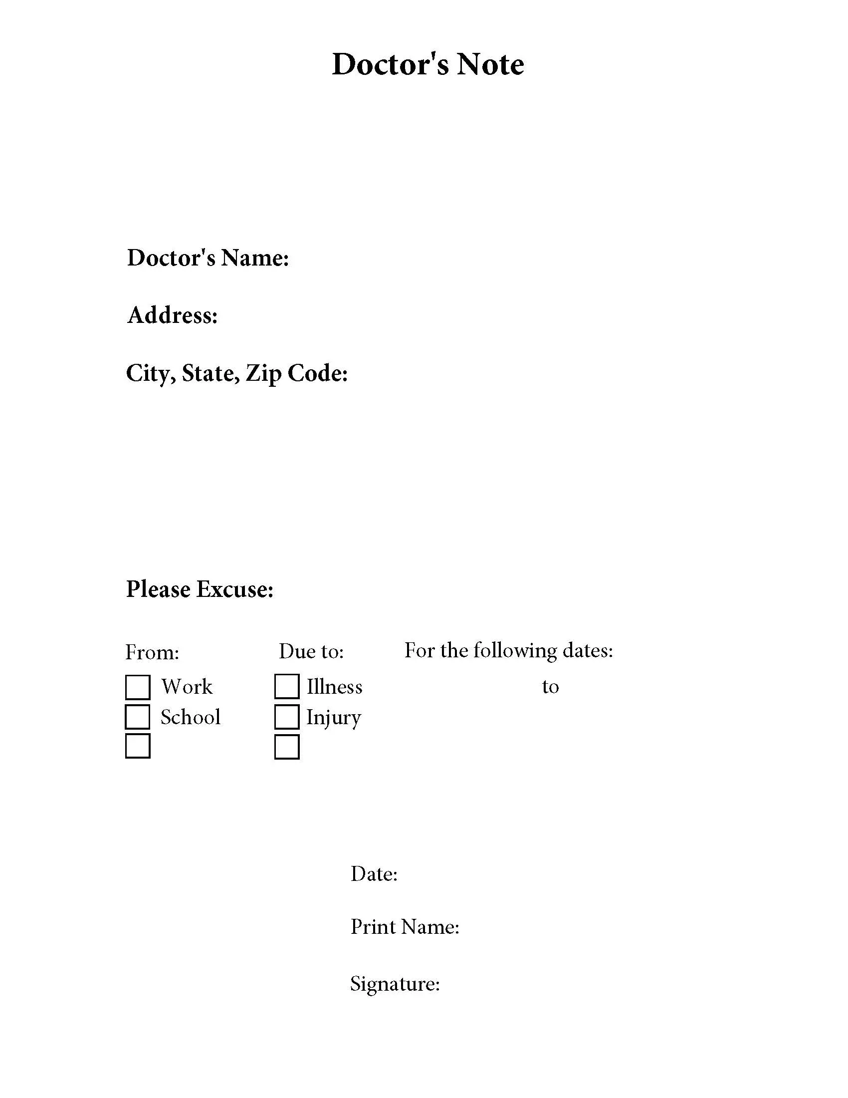 Doctor's Note Preview