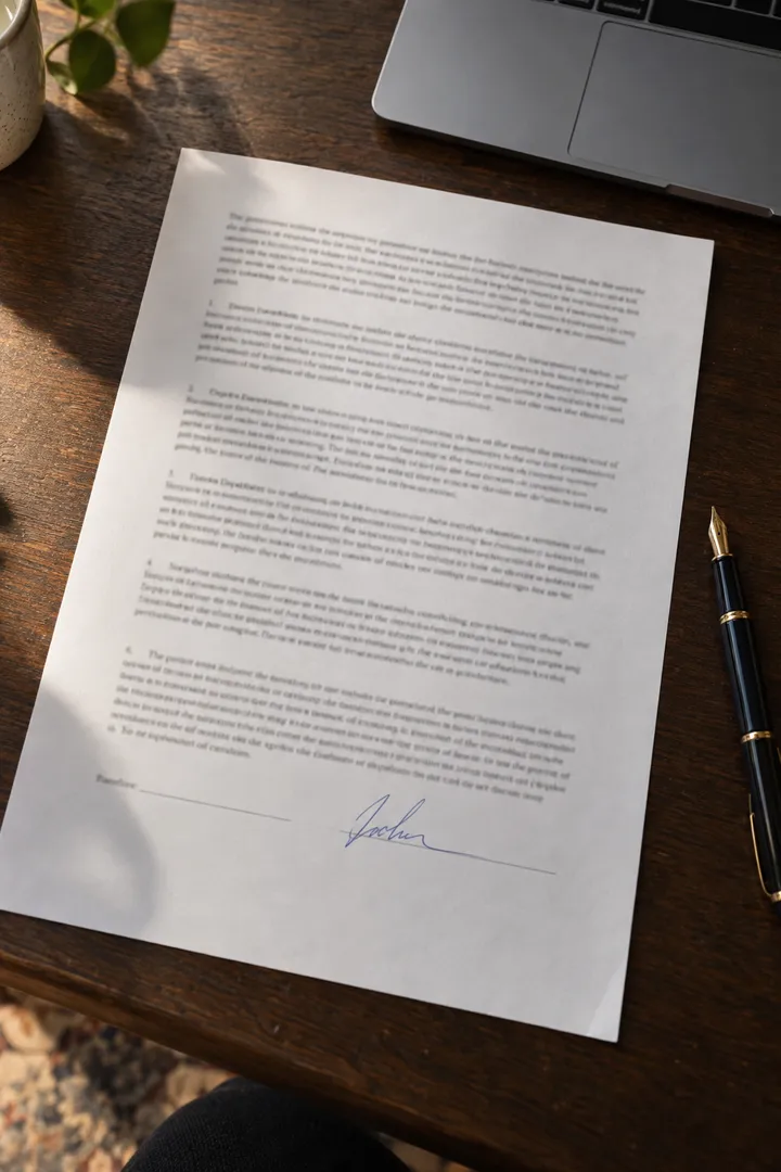 La foto del documento convertita in una pagina PDF